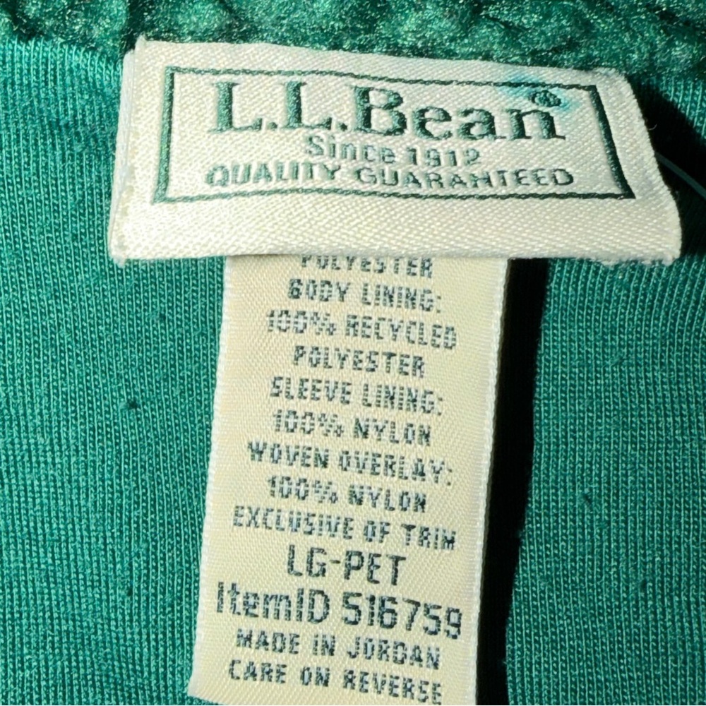 L.L. Bean Teal Green Sherpa Fleece Jacket - Picture 7 of 10